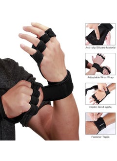 Huitich Neoprene and Nylon Fitness Gloves for Ultimate Performance Black Medium  - Image 4