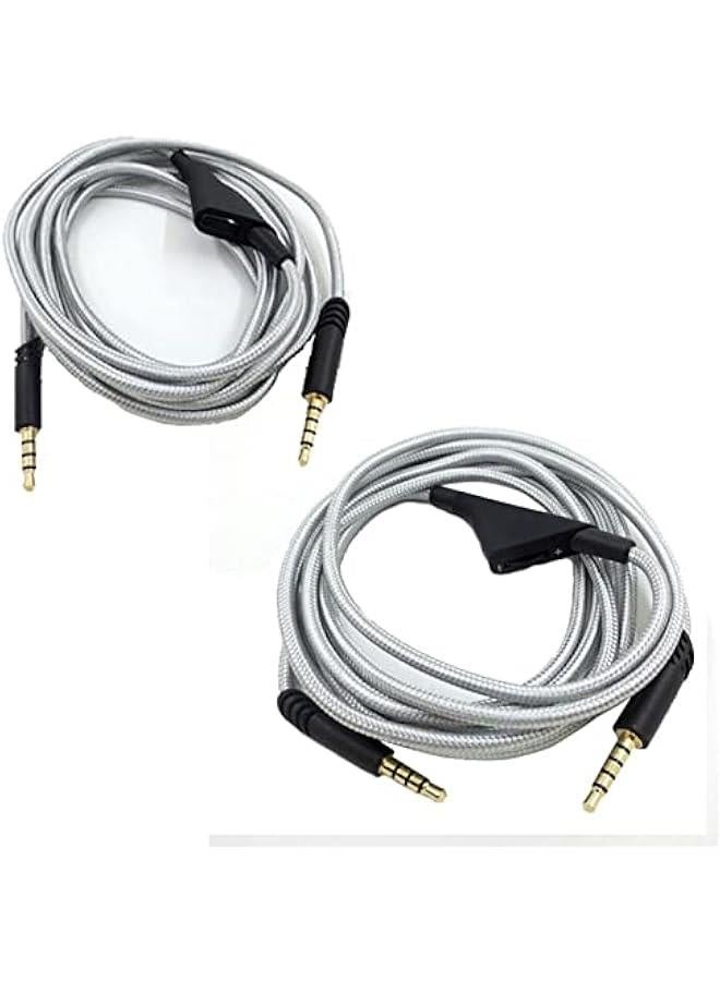 Replacement Headset Cable with Volume Control for Astro A10 A40 A30, 6.6ft Adjustable Gaming Headset Cable Headphone Audio Extension Cord, Virtual Surround Lossless Stereo Sound (Silver) - Image 3
