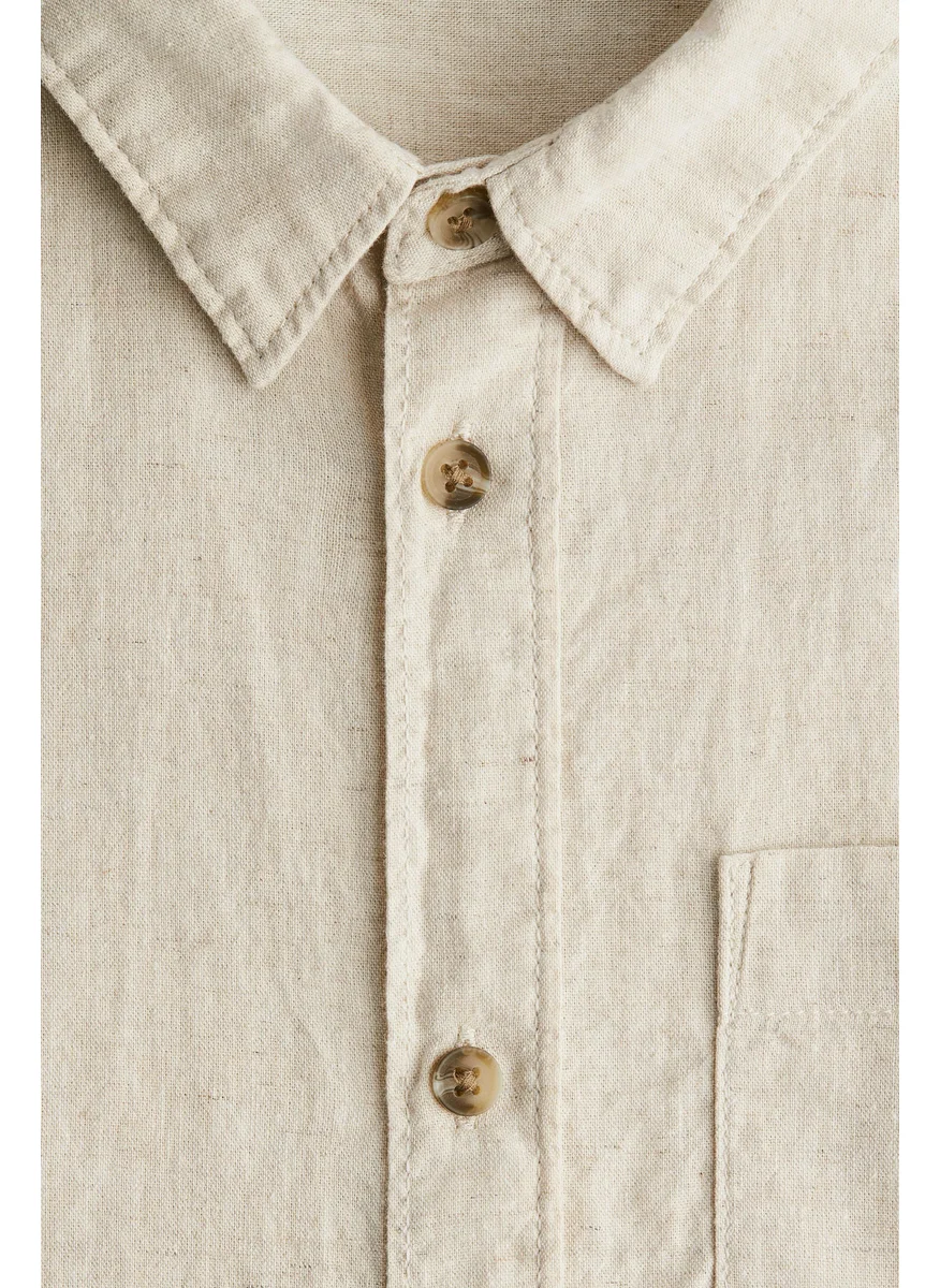 اتش اند ام Linen-Blend Shirt