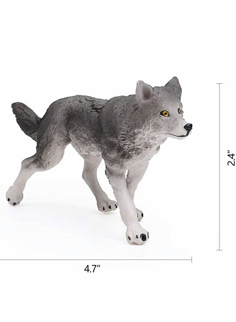 SYOSI Wolf Toy 7 PcsFigurines Set Wolf Animals Figure for Kids Jumbo Wolf Toy Playset Birthday Gift Wolf Theme Party Decoration - Image 5