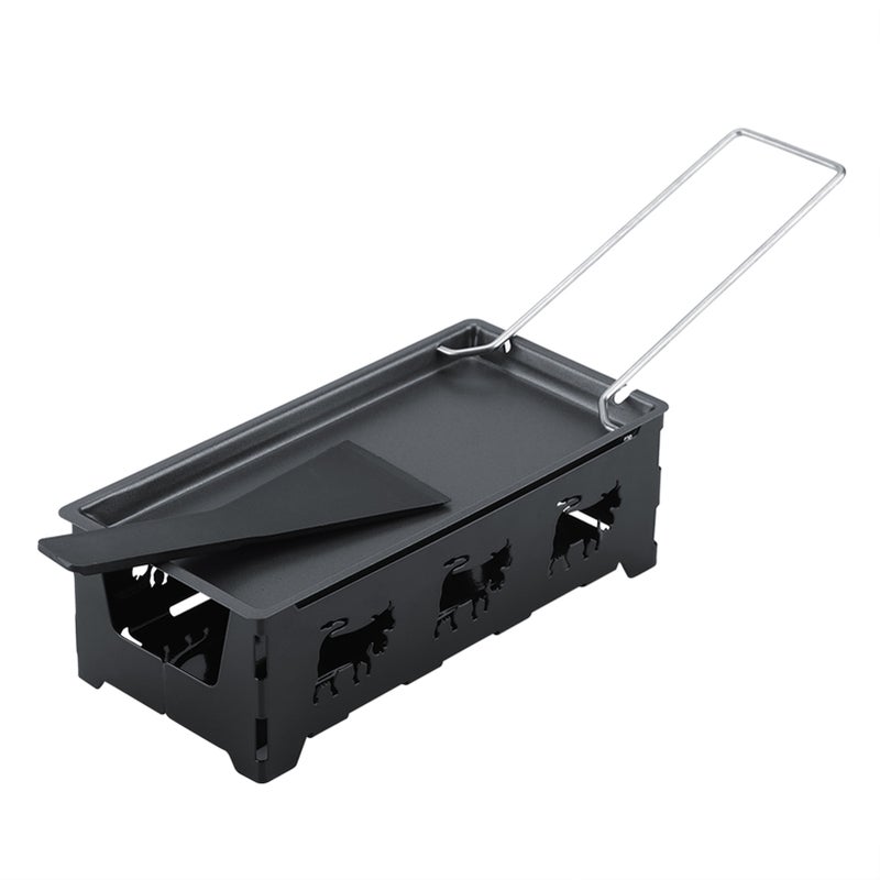 Portable NOn Stick Cheese Raclette Rotaster Baking Tray Stove Set Home Kitchen Grilling Tool - Image 4