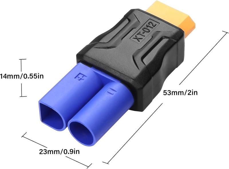 SinLoon 2 Pack EC5 to XT60 Connector Adapter Wireless for RC FPV Drone Car Lipo Battery Charger ESC EC5 Male to XT60 Female - Image 5