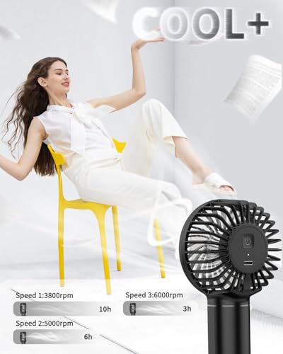 EasyAcc Mini Portable Handheld Fan, 3000mAh + 15 Hrs Working Time + Portable Lanyard + Professional ODM + Durable, Mini Pocket Personal Lash Fan for Kids Girls Women Travel Indoor Outdoor - Image 3