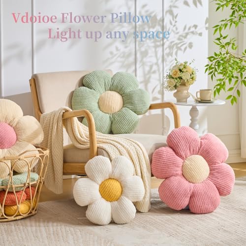 Vdoioe Flower Pillow,Sage Green Throw Pillows Flower Shaped Daisy Cushion Seating Floor Pillows Home Decorative Seating Cushions - Image 2
