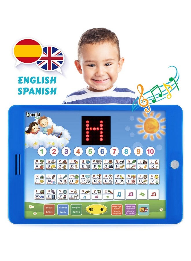 بوكسيكي كيدز لعبة بوكسيكي التعليمية اللوحية ثنائية اللغة لتعلم الإسبانية والإنجليزية للأطفال، مزودة بشاشة LED. تعلم الإسبانية والإنجليزية مع ألعاب الأبجدية والتهجئة. ألعابنا التعليمية التفاعلية ممتعة للأطفال. - Image 5