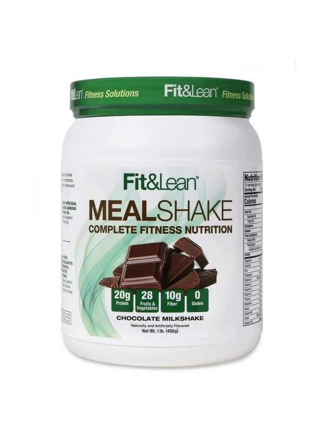 Fit & Lean Meal Shake Meal Replacement With Protein Fiber Probiotics And Organic Fruits  Vegetables 1Lb Chocolate 10 Servings Per Container - Image 1