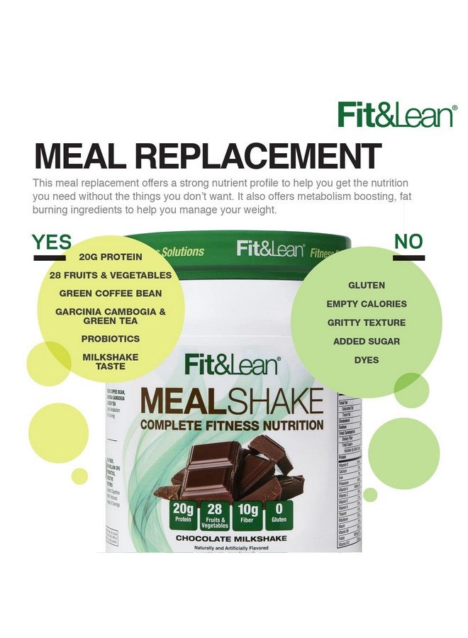 Fit & Lean Meal Shake Meal Replacement With Protein Fiber Probiotics And Organic Fruits  Vegetables 1Lb Chocolate 10 Servings Per Container - Image 5