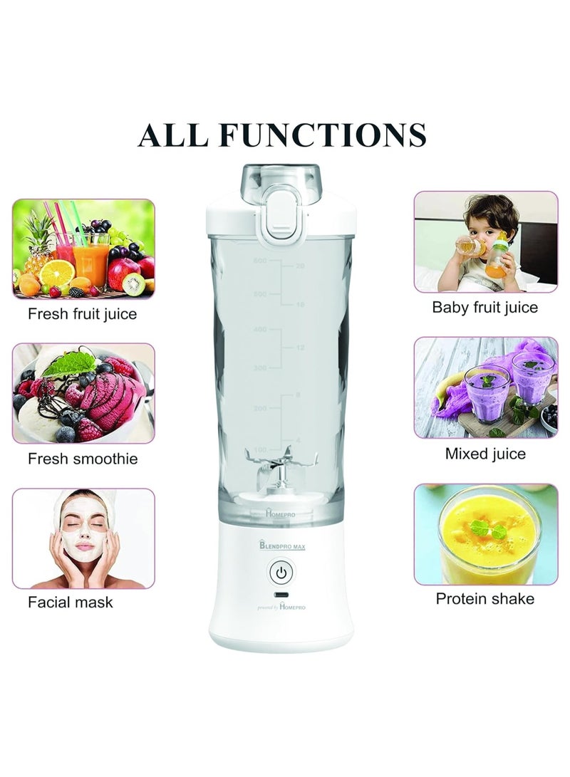 Home Pro Blendpro Max 6 Blades Portable Blender White - Image 5