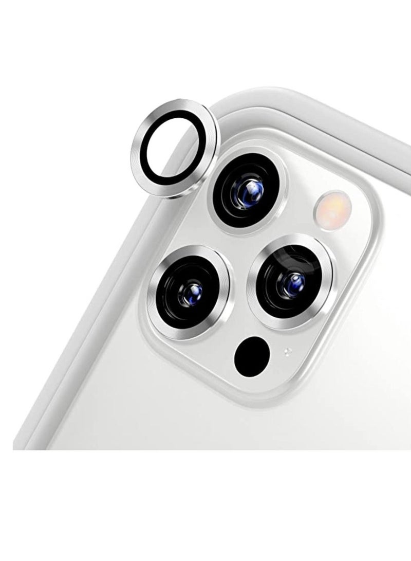 Yuwell Pack Of 3 Pcs iPhone 14 Pro Camera Lens Protector Compatible With Apple iPhone Keep Original Camera HD Glass iPhone 14 Pro Max Camera Lens Protector Silver 