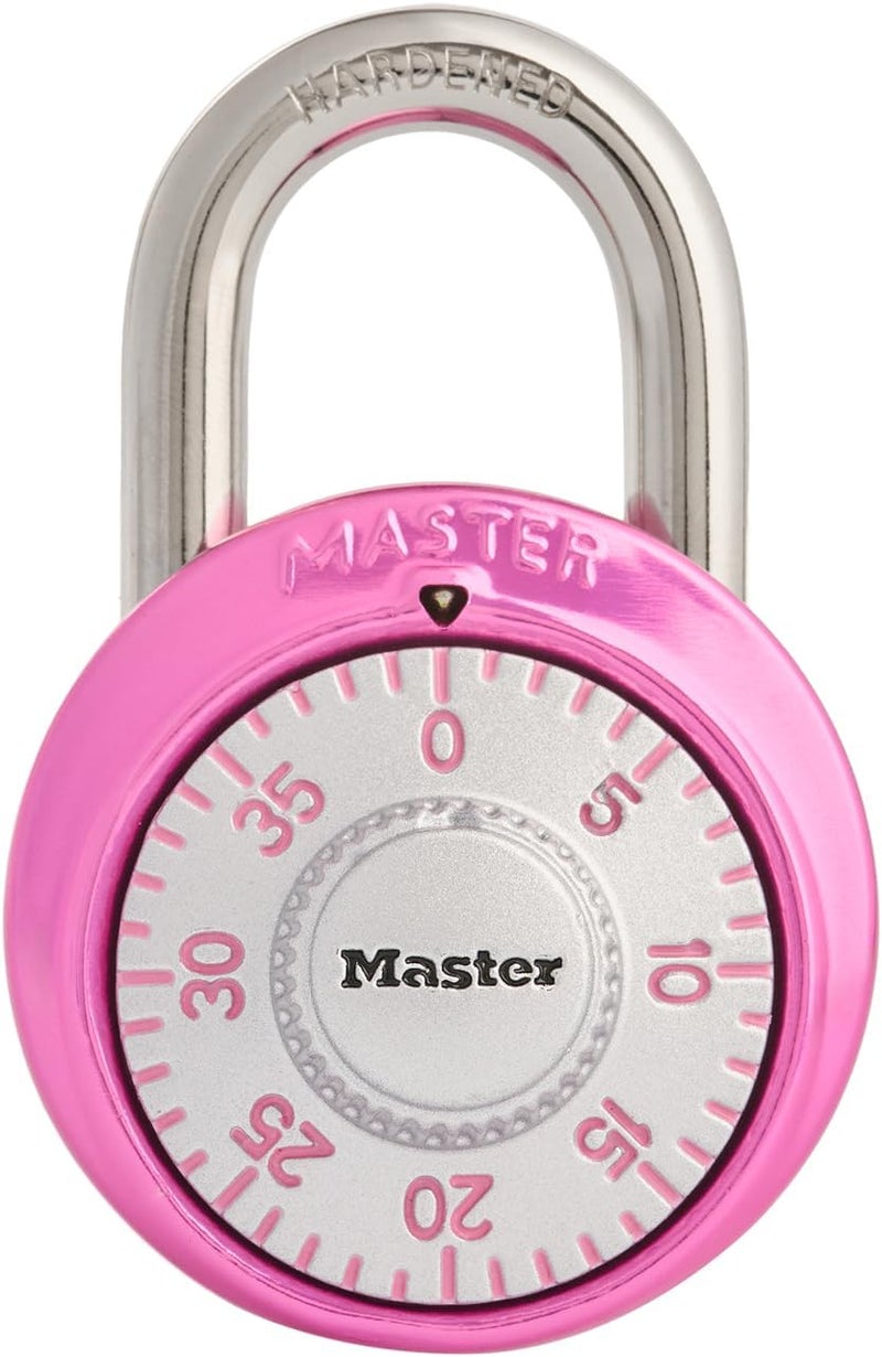 MasterLock 1530DPNK Locker Lock Combination Padlock, 1 Pack, Pink - Image 1