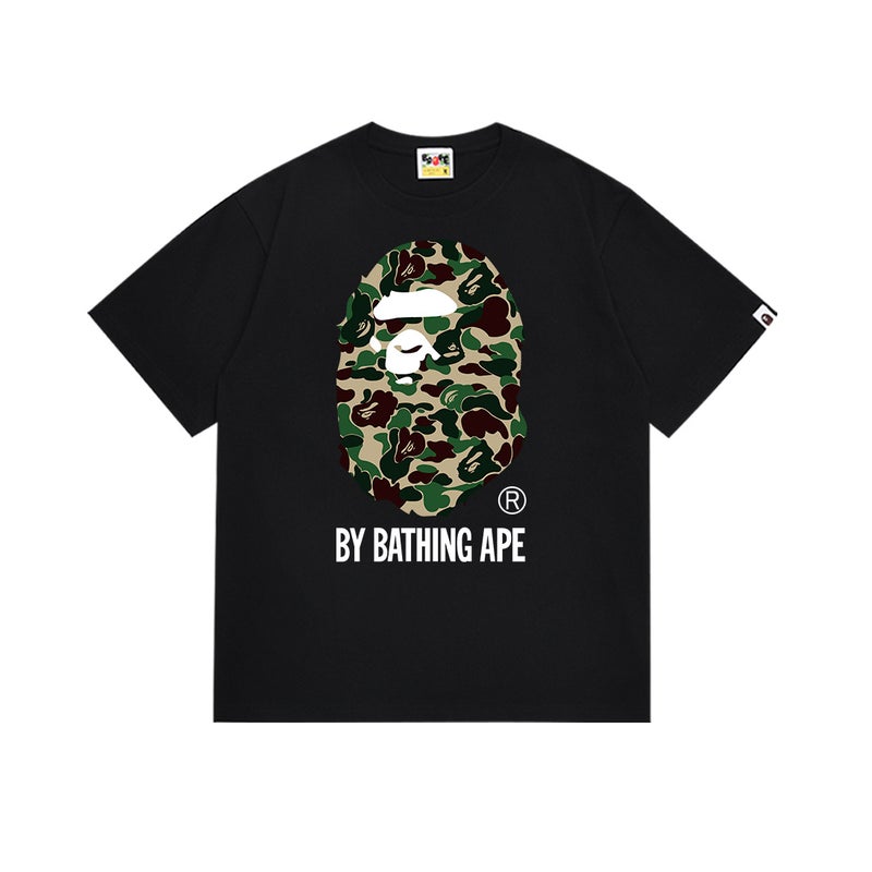 بايب تي شيرت رياضي قصير الأكمام مموه مشترك بين BAPE وميامي الدولي للجنسين - موضة الشارع العصرية - Image 1