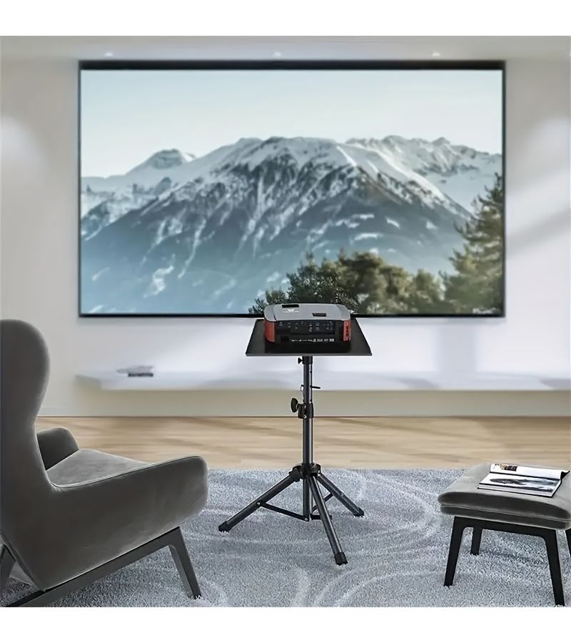 Heavy Duty Tripod Projector Stand Height Adjustable 55cm 22 Inch Black for Laser HD Projectors Laptop DJ Equipment - Image 4