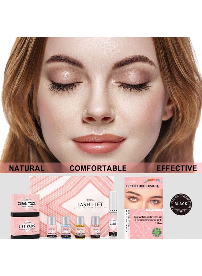 Ecofan Lash Lift And Black Kit, Professional Eyelash Perm Kit And Black Eyelash & Eyebrow Set 3 In 1, Quick Lifting & Voluminous Coloring With Complete Tools Christmas Gifts For Women Salon Grade Home Diy - Image 2