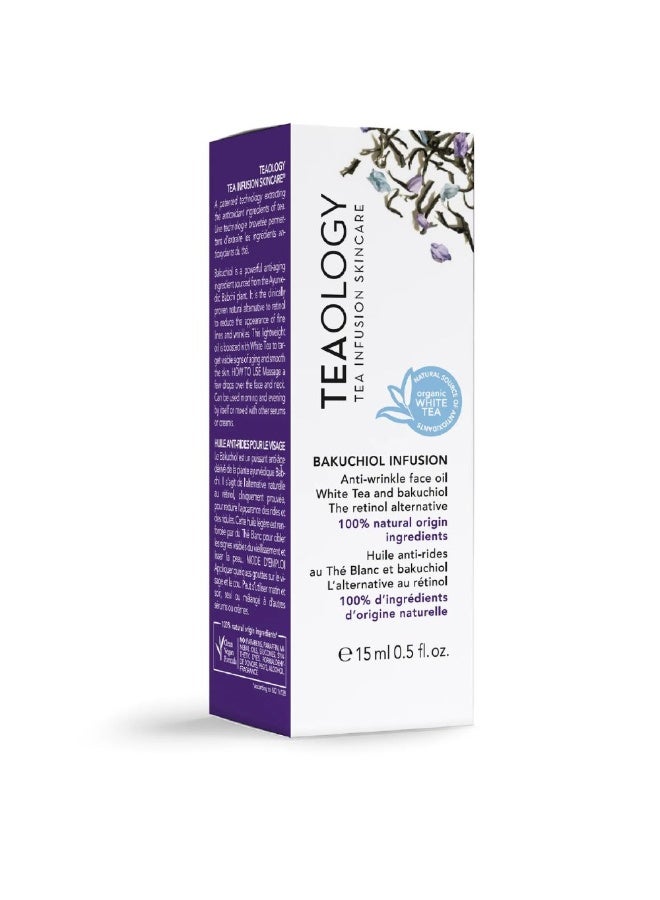 تيولوجي زيت الوجه المضاد للتجاعيد من Teaology Bakuchiol Infusion مع منقوع الشاي الأبيض 15 مل - Image 2
