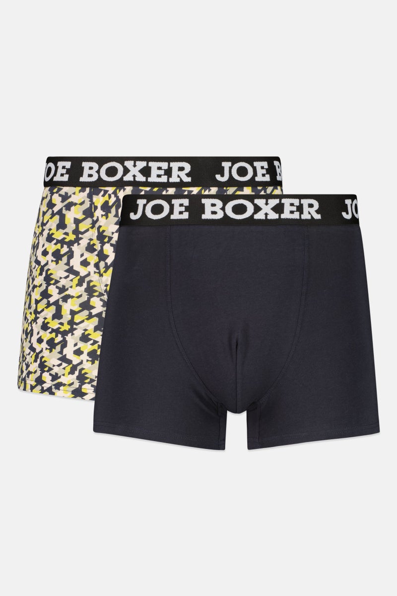 Joe Boxer Men 2 Piece Allover Print Boxer Briefs, Multicolor - Image 1