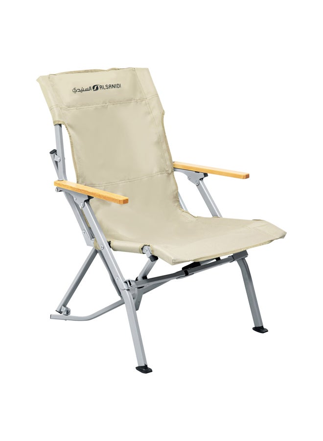 السنيدي كرسي تخييم قابل للطي، كرسي رحلات، بيج - Image 1