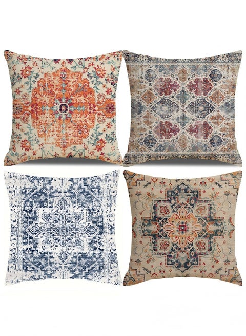Cushion Covers Set of 4, Throw Pillow Cover, Abstract Modern Decorative Couch Pillow Case 45cm x 45cm, For Living Room Sofa Car Couch Bed Pillowcases 18x18 inches（Double sided pattern）