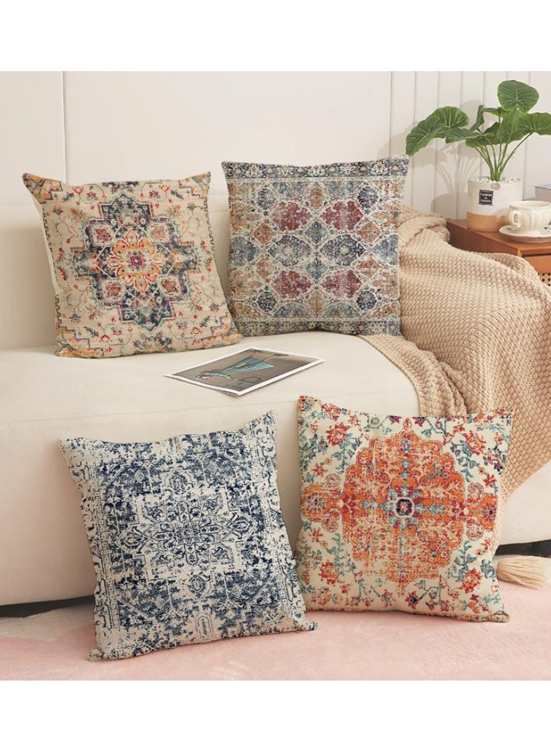 JUNYOUK Cushion Covers Set of 4, Throw Pillow Cover, Abstract Modern Decorative Couch Pillow Case 45cm x 45cm, For Living Room Sofa Car Couch Bed Pillowcases 18x18 inches（Double sided pattern） - Image 2