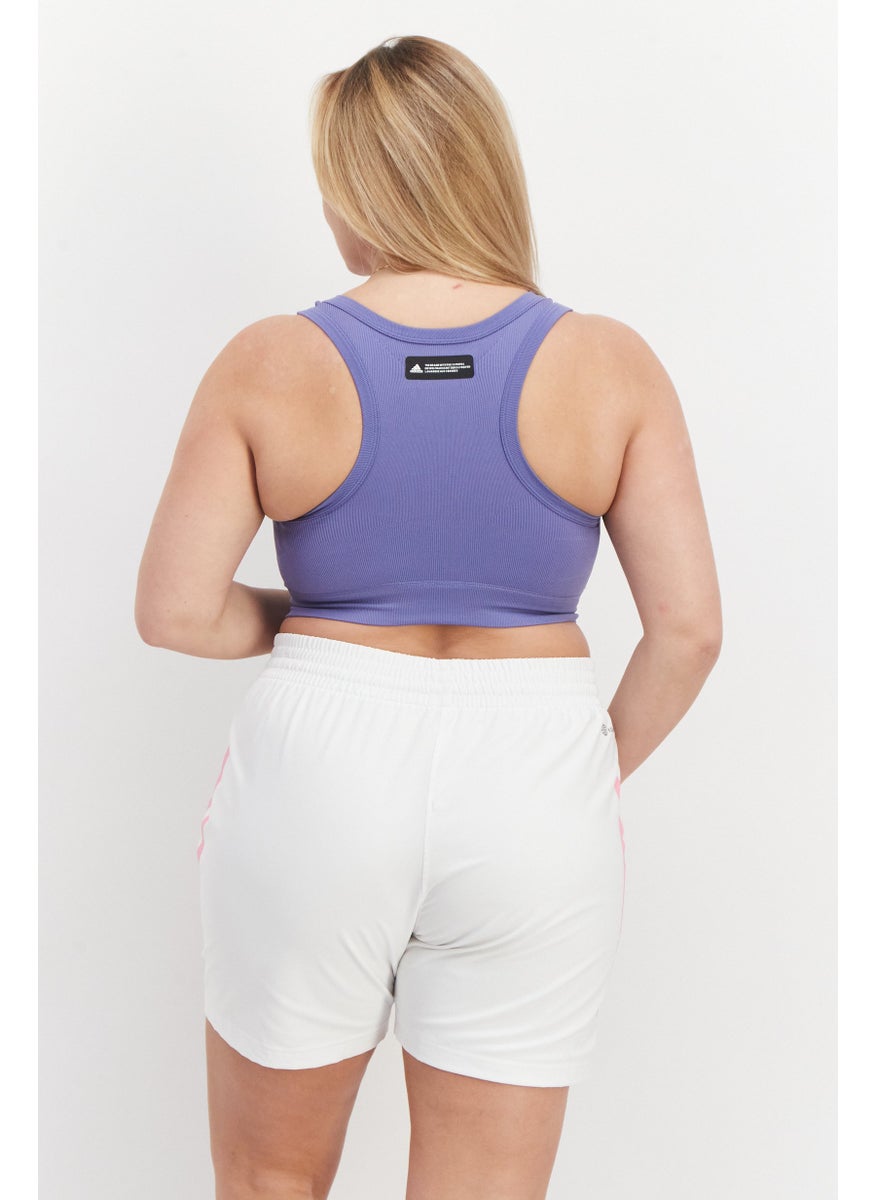 Adidas - Women Padded Training Sports Bra, Blue - Image 1