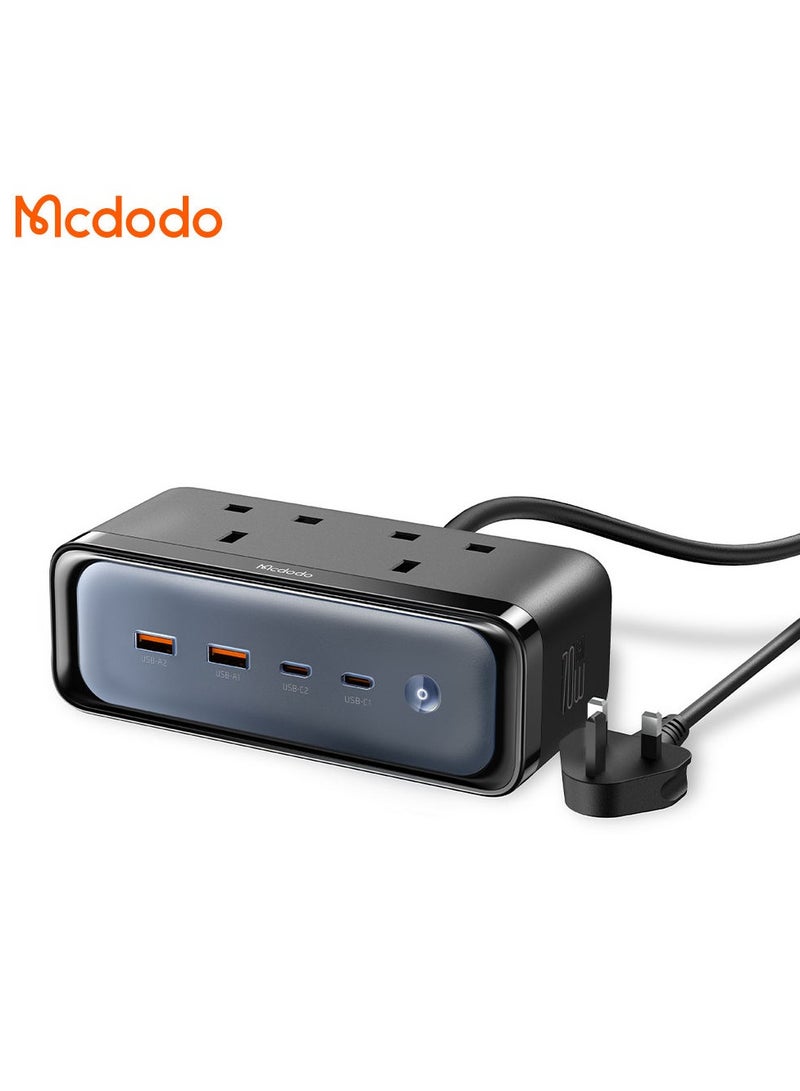 Mcdodo 459 70W PPS PD3.0 QC4.0 Extension Lead Cord - UK Travel Power Strip with 2 AC Outlets, 2 USB, and 2 Type-C Ports - Image 1