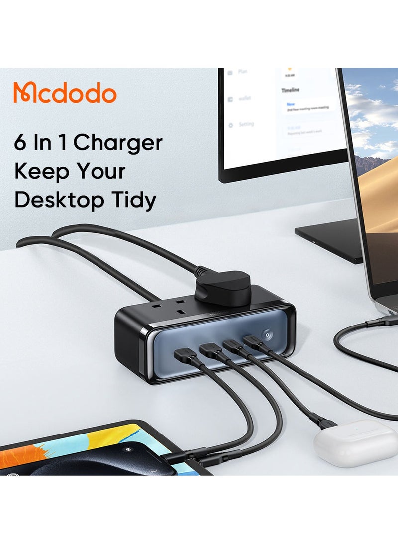 Mcdodo 459 70W PPS PD3.0 QC4.0 Extension Lead Cord - UK Travel Power Strip with 2 AC Outlets, 2 USB, and 2 Type-C Ports - Image 5