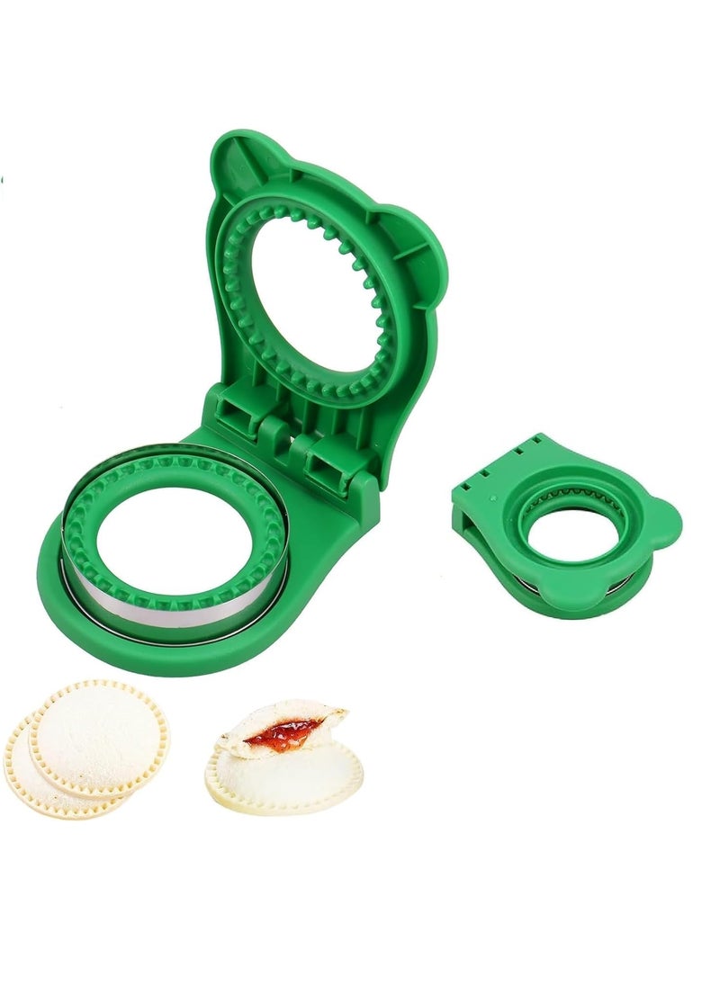 COYRASTH COYRASTH Stainless Steel Round Green Cutter for Sandwiches and Sealer Round Sandwich Maker Sandwich Press Mold Reusable Bread Cutter Mold Perfect for SandwichesCookies  - Image 1
