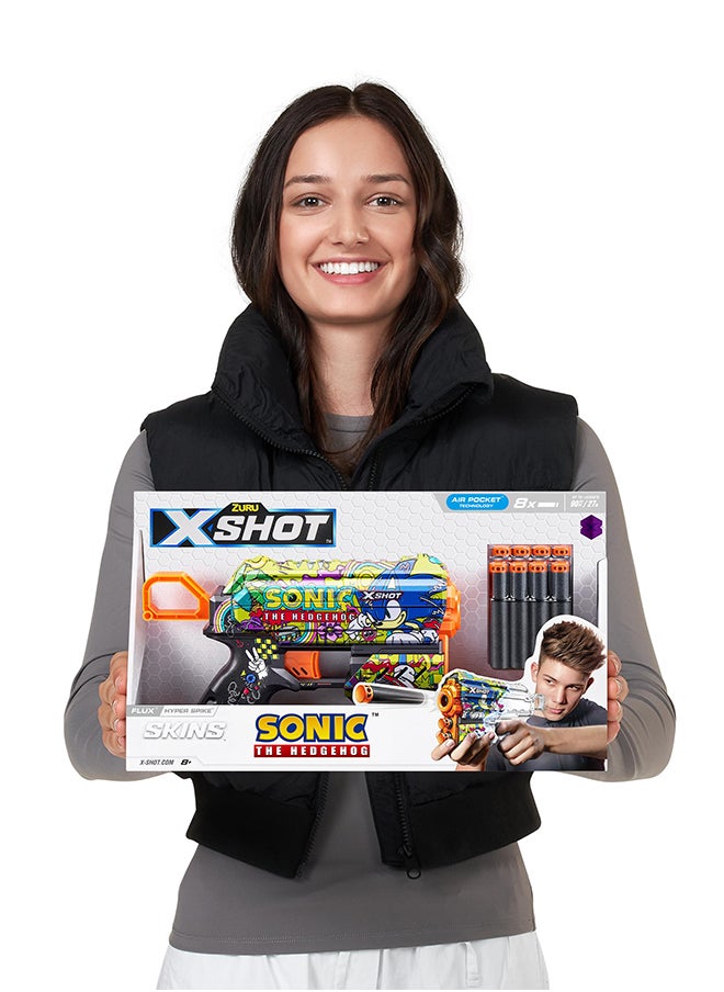 Zuru X-Shot Skins Flux Sonic S1 8Darts Hyper Spike - Action Aiming Game For Kids, Teen, Adults Boys & Girls, Outdoor Holiday Activities, Gifts For Kids Ages 8+  - Image 3