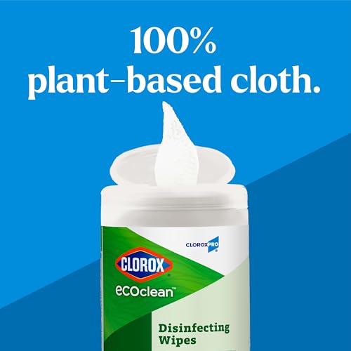 CloroxPro Clorox EcoClean Disinfecting Wipes, Multipurpose 100% Plant Based Cleaning Cloths, Antibacterial Disinfectant, Safe for Multi Surface Use, 75 Count - Image 3