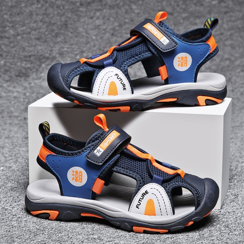 2024 Summer Kids Sport Sandals Toe Protection K-9019 dark blue