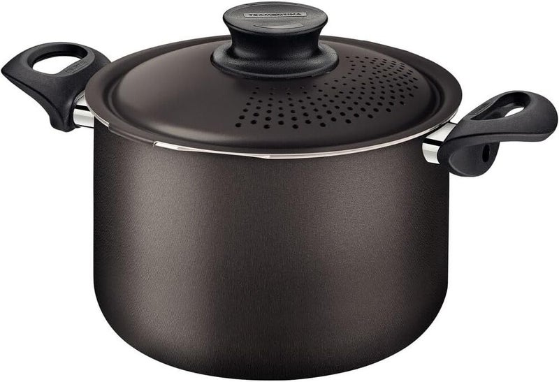 Tramontina Paris Aluminum Pasta Cooker with Starflon Max Nonstick Coating, 24 cm, 7.3 L - Image 1