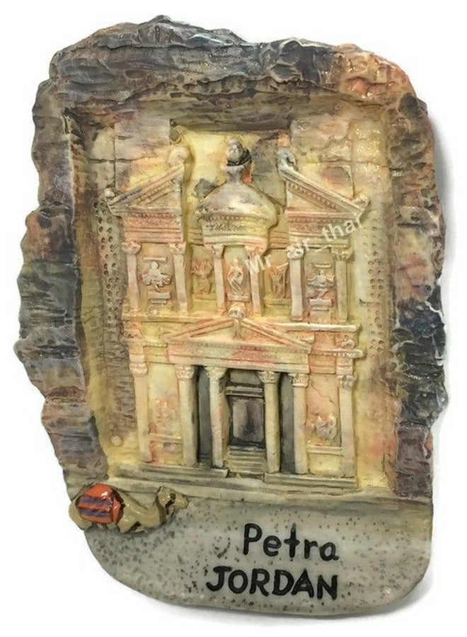 WitnyStore Tiny Petra Archaeological City, Jordan Western Asia Tourist Attractions Resin Refrigerator Magnet Traveler Souvenir Gift Memento 3D Fridge Magnets - Image 1