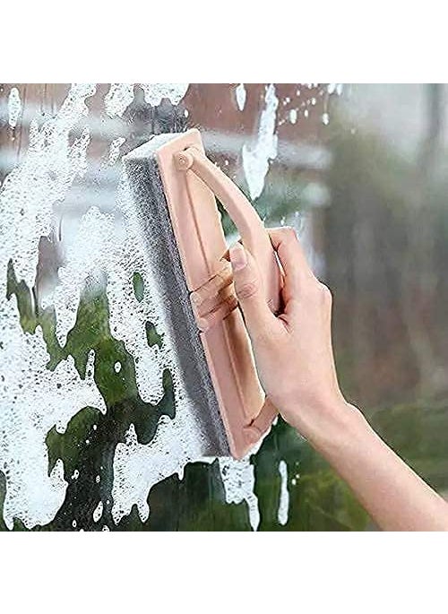 Portible Portible MultiFunction Foldable Sponge Brush Kitchen Sponge Wiper with Handle Cleaning Brush Bathroom Floor Cleaning Tools MultiColor Pack of 1  - Image 1