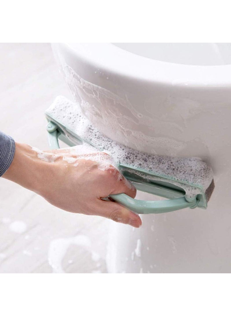 Portible Portible MultiFunction Foldable Sponge Brush Kitchen Sponge Wiper with Handle Cleaning Brush Bathroom Floor Cleaning Tools MultiColor Pack of 1  - Image 4