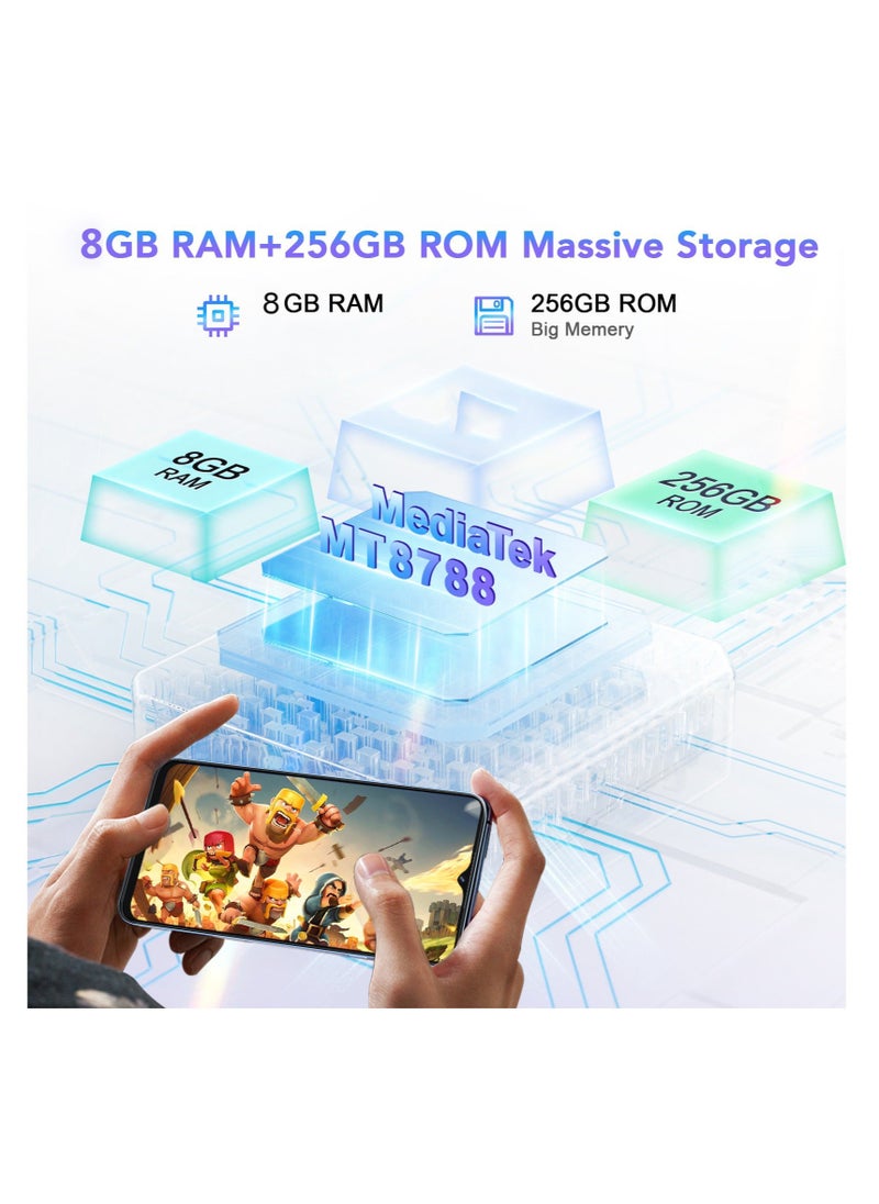 Cubot - P80 Android 13 Smartphone 8GB RAM 256GB ROM 6.58" FHD+ Screen Battery Power 5200mAh 48MP+24MP Tripple Cameras Mobile,Dual SIM 4G Fingerprint/NFC/OTG/Global Version - Image 1
