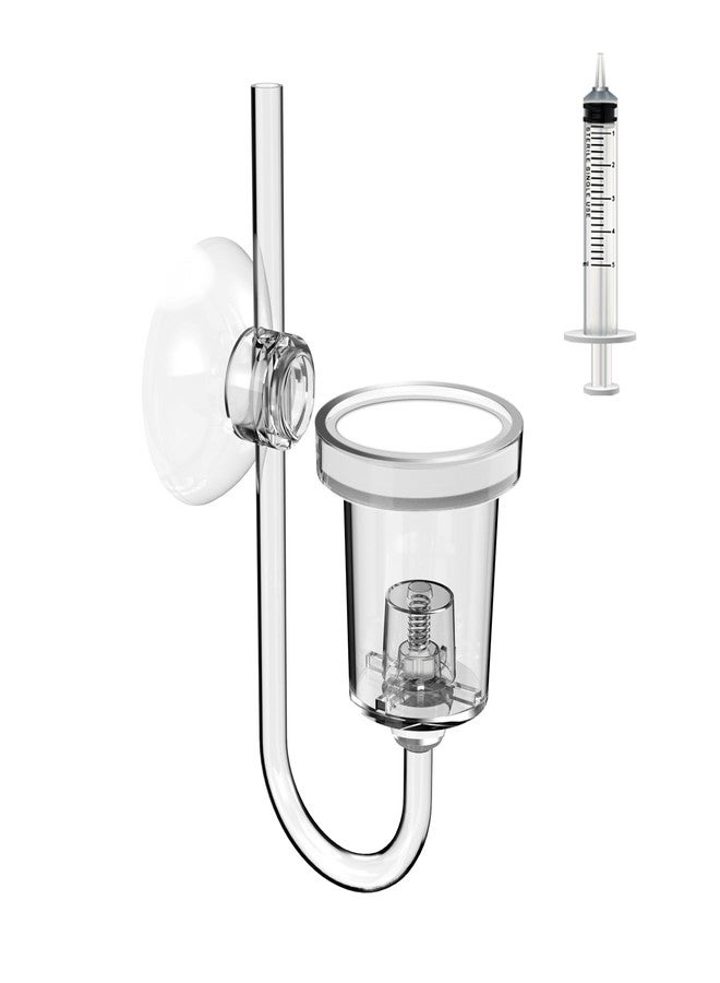 FZONE Acrylic Aquarium CO₂ Diffuser with Built-in Check Valve & Bubble Counter, Syringe & Suction Cup - Fine Bubble CO₂ Delivery for Planted Tanks (M-25mm) - Image 1