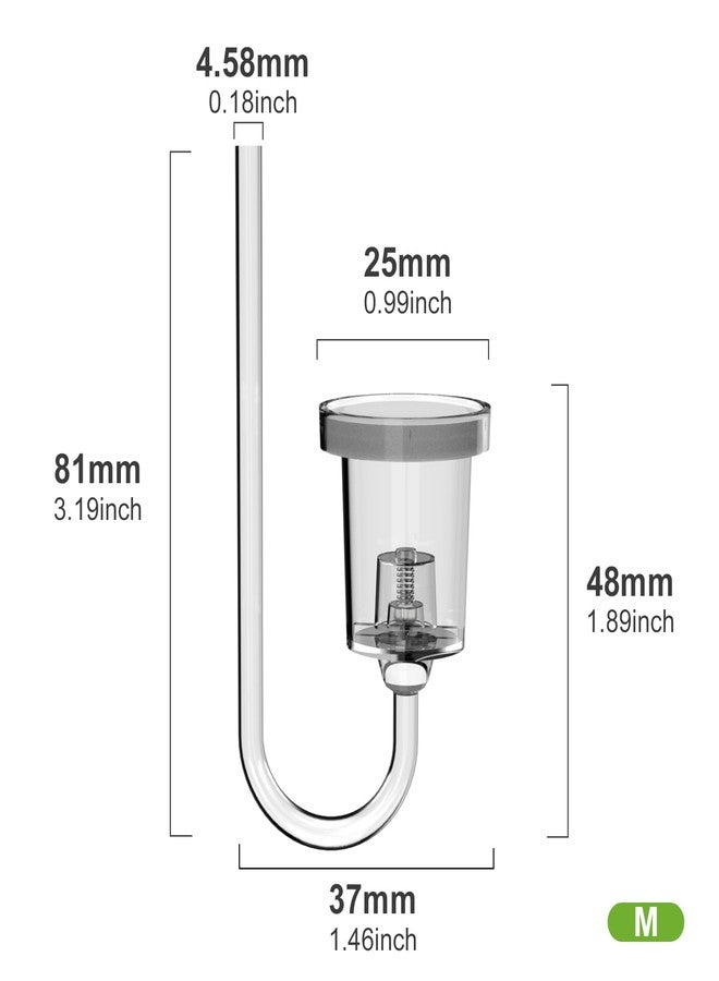 FZONE Acrylic Aquarium CO₂ Diffuser with Built-in Check Valve & Bubble Counter, Syringe & Suction Cup - Fine Bubble CO₂ Delivery for Planted Tanks (M-25mm) - Image 5