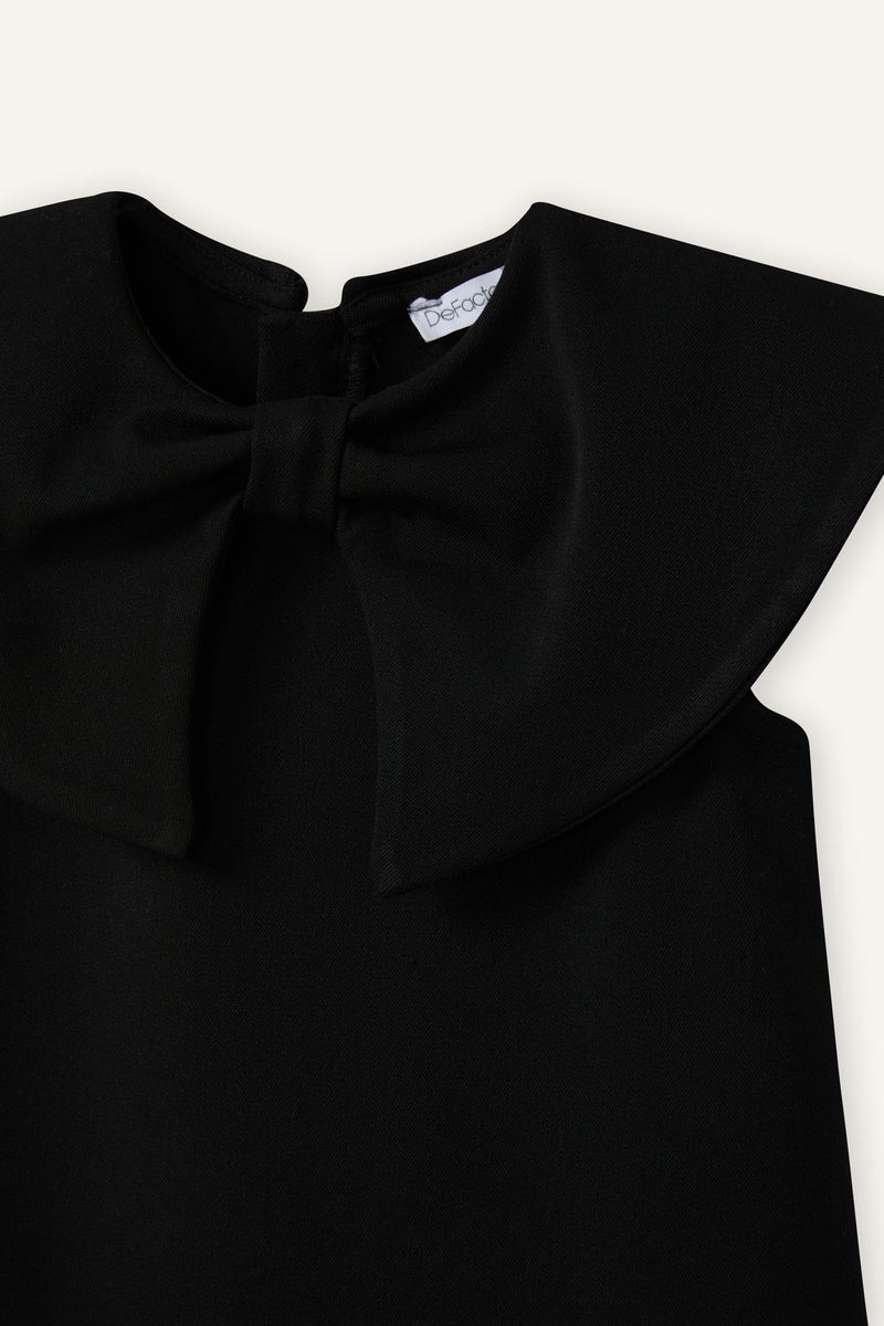 ديفاكتو فستان بناتي نص كم بياقة مستديرة - Image 2