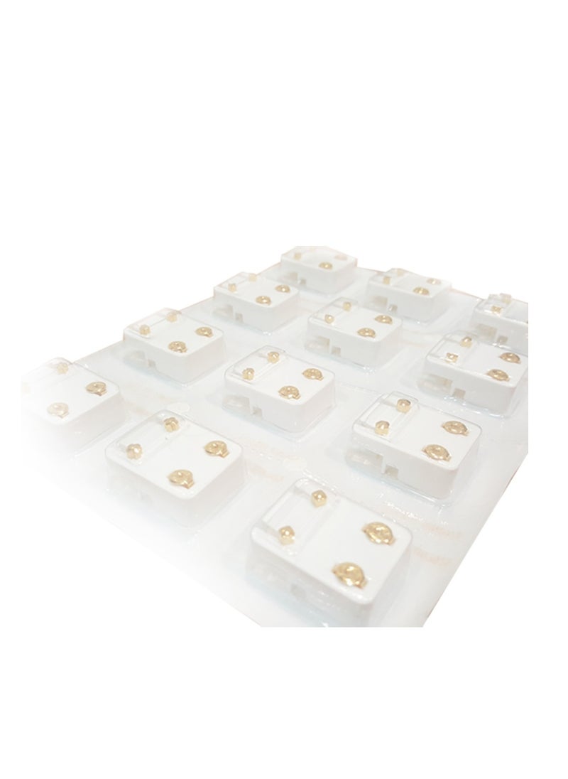 MediSystem - Sterilized Earring 24K Gold Plated Bezel 2mm Assortment Crystal Stone dozen (12 pieces) - Image 1