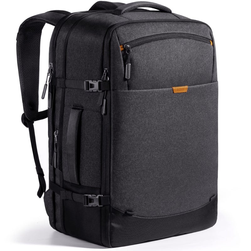 Inateck 38-46L Large Travel Carry on Laptop Backpack for Men and Women, Expandable Splash-resistant Cabin Luggage 22x14x9 Airline Approved, Compatible with 17.3 Inch Laptop, Black - Image 1
