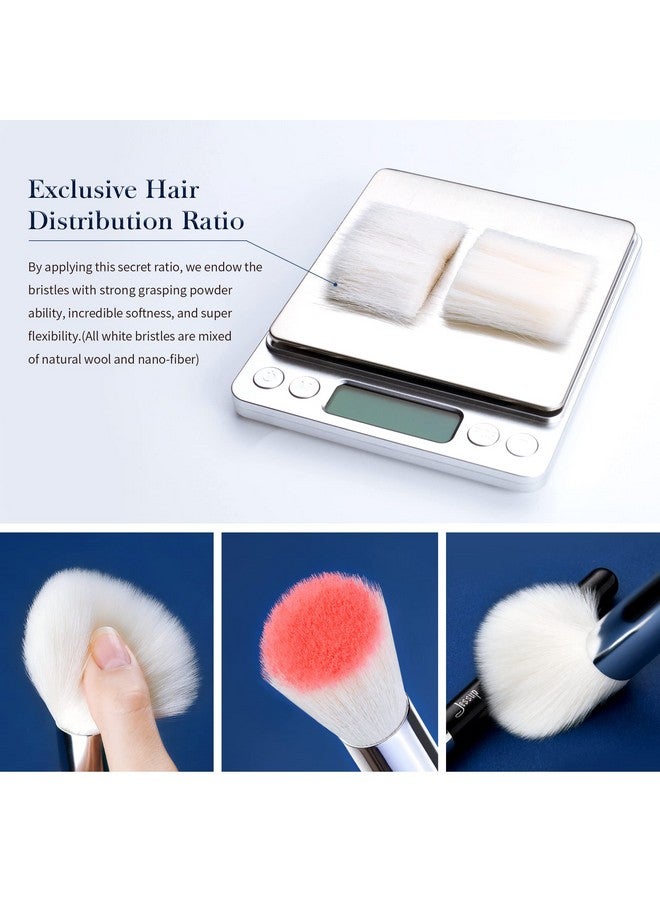 Jessup 25pcs Professional Makeup Brush Set Foundation Powder Concealer Eyeshadow Blending Blush Highlighter Natural-Synthetic Hair Brushes (Black/Silver) - Image 3