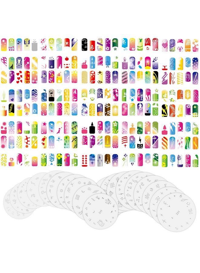 Custom Body Art Airbrush Nail Stencils Design Series Set 13 Includes 20 Individual Nail Templates With 17 Designs Each For A Total Of 340 Designs Of Series 13 - Image 2
