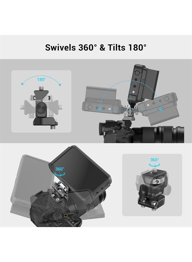SmallRig Monitor Mount Swivel 360° and Tilt 180° Adjustable Bracket with 1/4"- 20 Screws for 5" and 7" Monitor - 2904B - Image 3