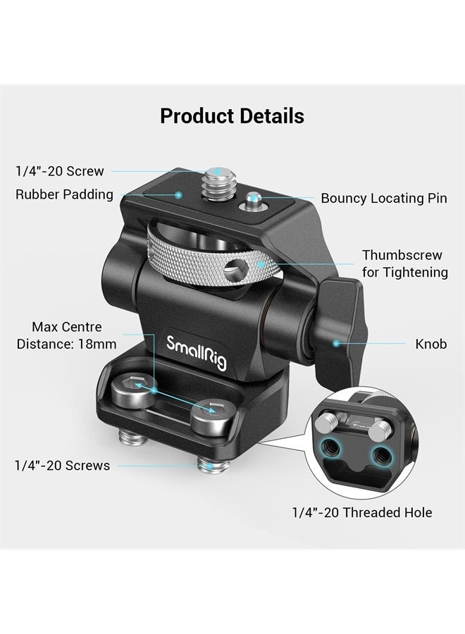 SmallRig Monitor Mount Swivel 360° and Tilt 180° Adjustable Bracket with 1/4"- 20 Screws for 5" and 7" Monitor - 2904B - Image 2