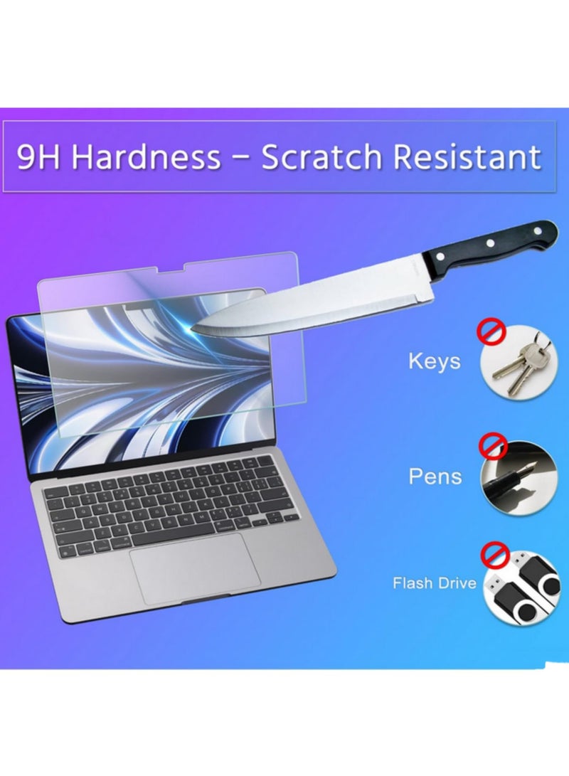 2-Pack Tempered Glass Screen Protector for MacBook Air 13.6" (2024/2022 M3/M2 Chip A3113/A2681) 9H Hardness, Ultra HD, Anti-Scratch, Bubble-Free, Anti-Fingerprint, High Touch Sensitivity - Image 5