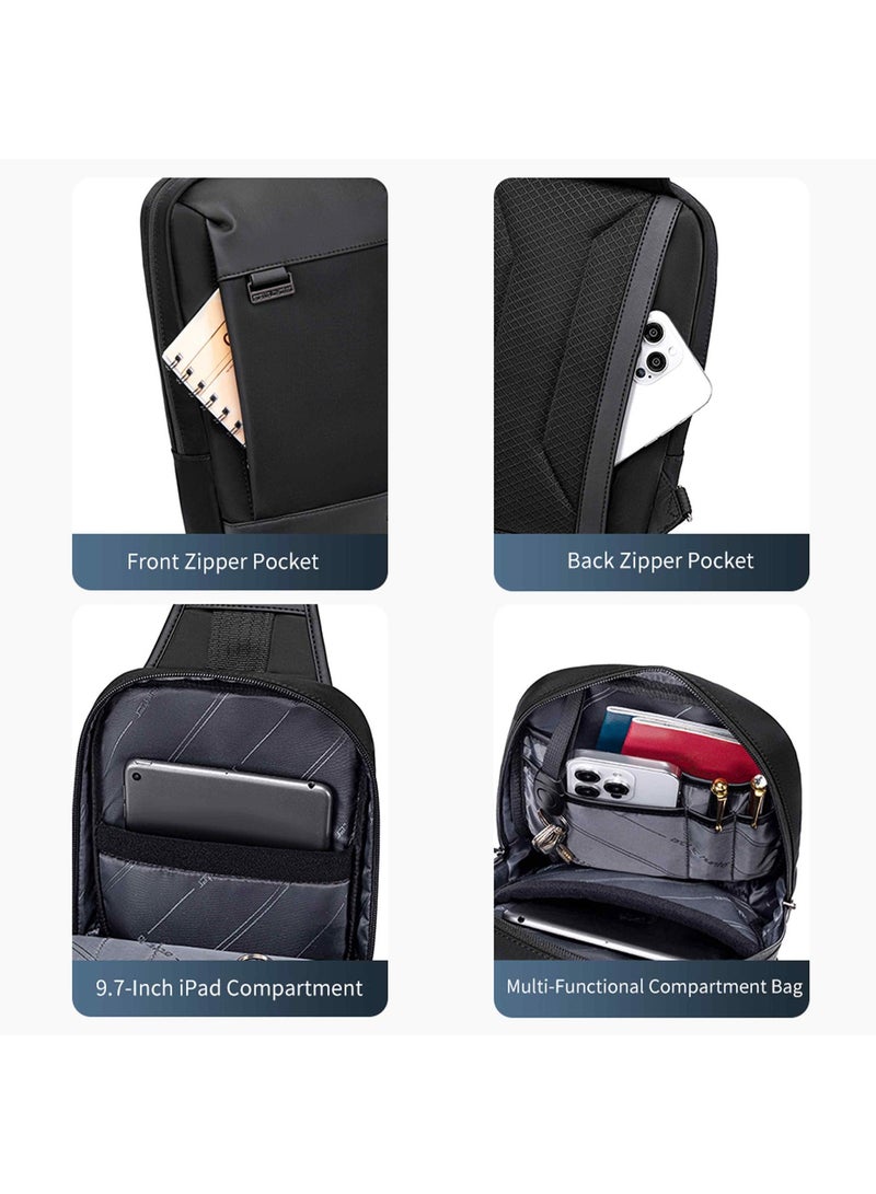 ARCTIC HUNTER Unisex Cross Body Bag Water Resistant Stylish Anti-Theft Shoulder Side Bag for Men and Women for Casual Travel Shopping, XB00829, Black - Image 5