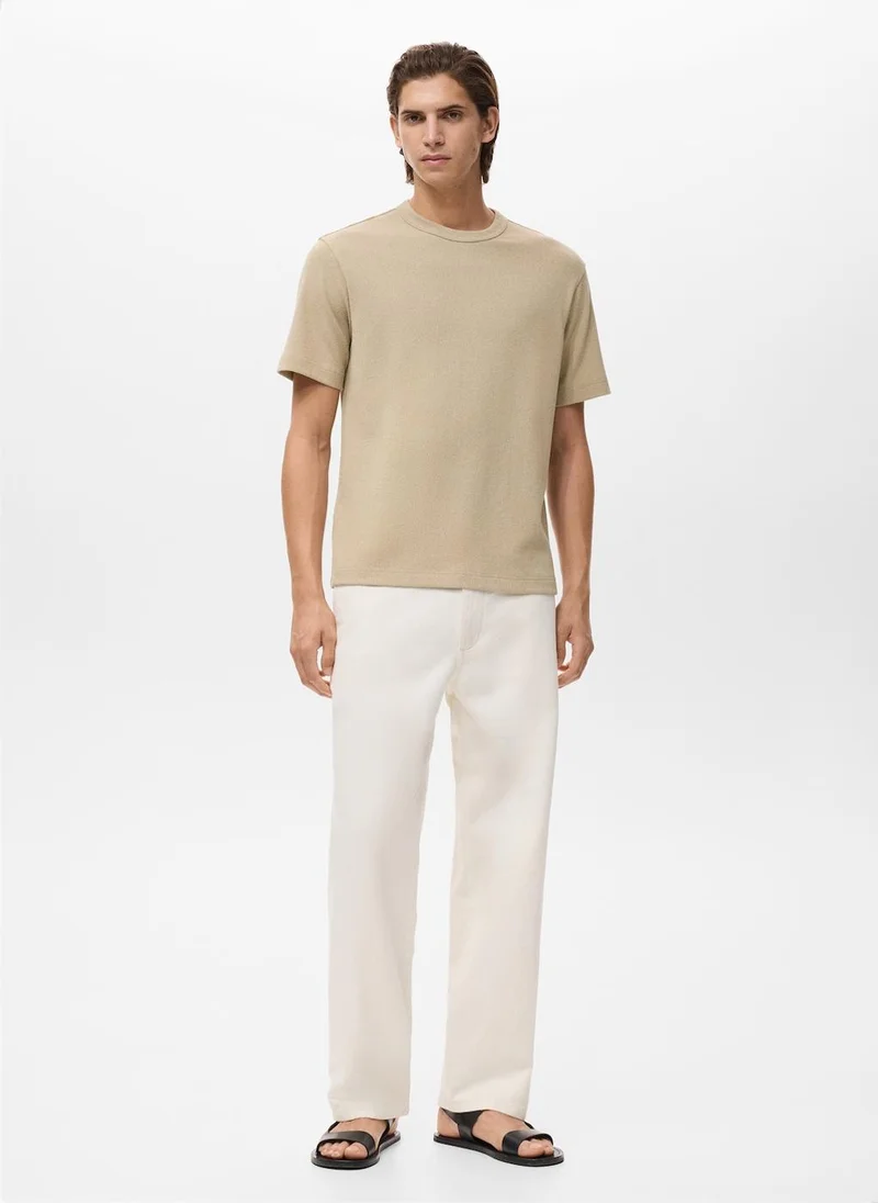 Mango Man Fine-knit T-shirt