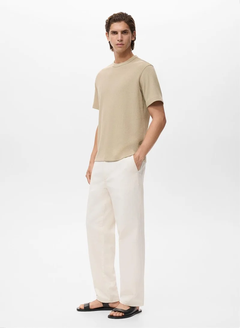 Mango Man Fine-knit T-shirt