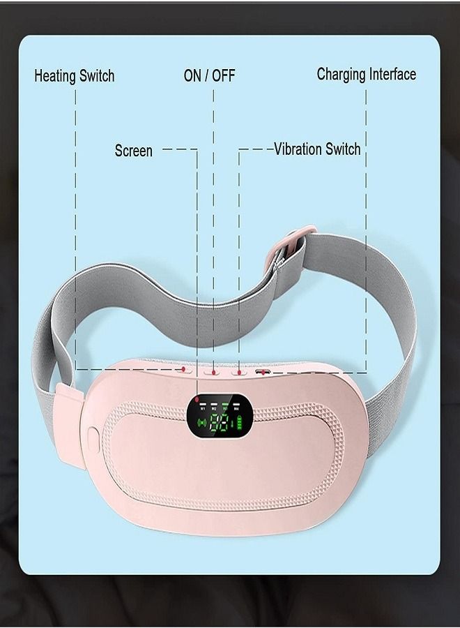Generic Portable Wireless Electric Heating Pad Waist Belt Design Fast Heating 3 Heat Modes 4 Massage Speeds USB Charging Back Pain Relief for Women Girls - Image 5