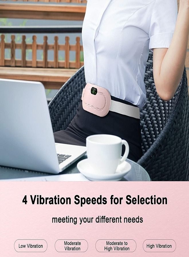 Generic Portable Wireless Electric Heating Pad Waist Belt Design Fast Heating 3 Heat Modes 4 Massage Speeds USB Charging Back Pain Relief for Women Girls - Image 3