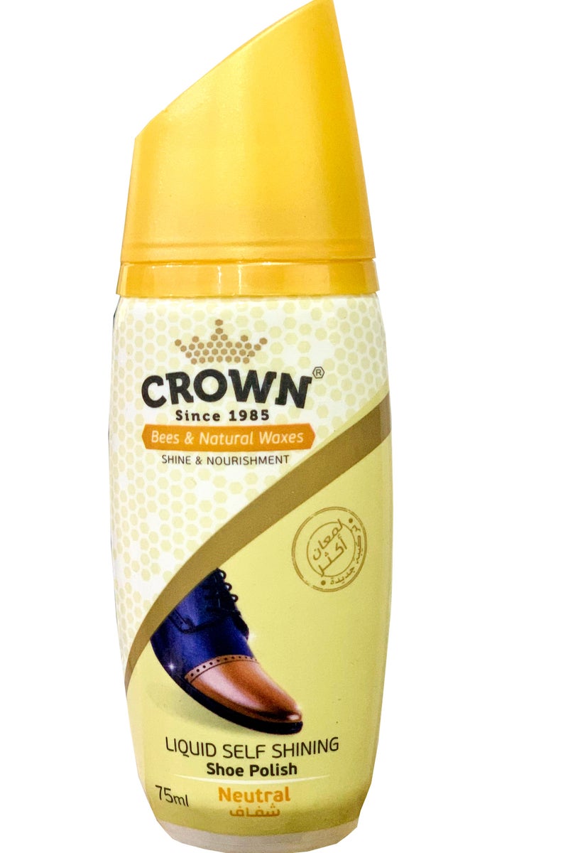 Crown Shoe Polisher Liquid Neutral -75Ml - Image 1